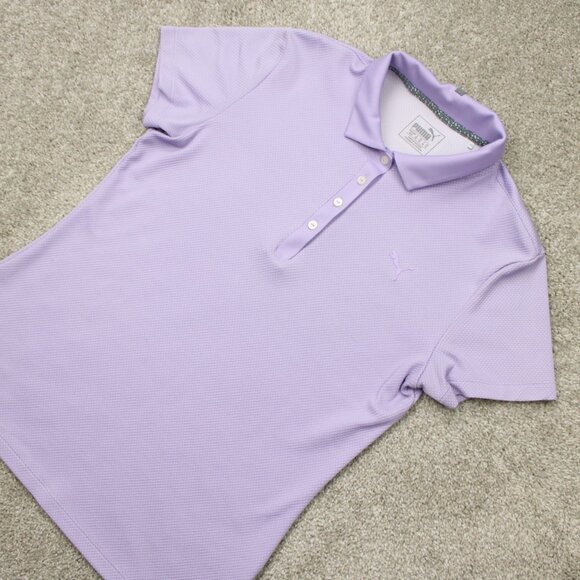 Puma Polo Shirt Womens Medium Purple DryCell Golf Short Sleeve Pullover - Picture 3 of 13